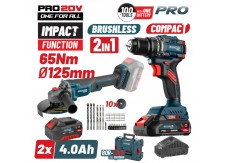 BORMANN Pro BBP5433X44T2CA Σετ Compact Brushless Κρουστικό Δραπαν/βιδο 65Νm & Γωνιακός Τροχός,ΒMC